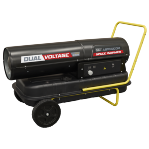 Dual Voltage Space Warmer® Kerosene/Diesel Heater with Wheels 185,000Btu/hr(55kW) Vinny Byrne Dual Voltage Space Warmer® Kerosene/Diesel Heater with Wheels 185,000Btu/hr(55kW)