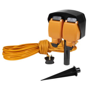 15m Weatherproof Extension Lead & Ground Spike 2 x 230V Vinny Byrne 15m Weatherproof Extension Lead & Ground Spike 2 x 230V